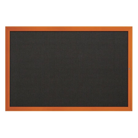 United Visual Products Slim Enclosed Corkboard, 24"x36", Black Alum Frame/Cork UVEB2436-BLACK-CORK